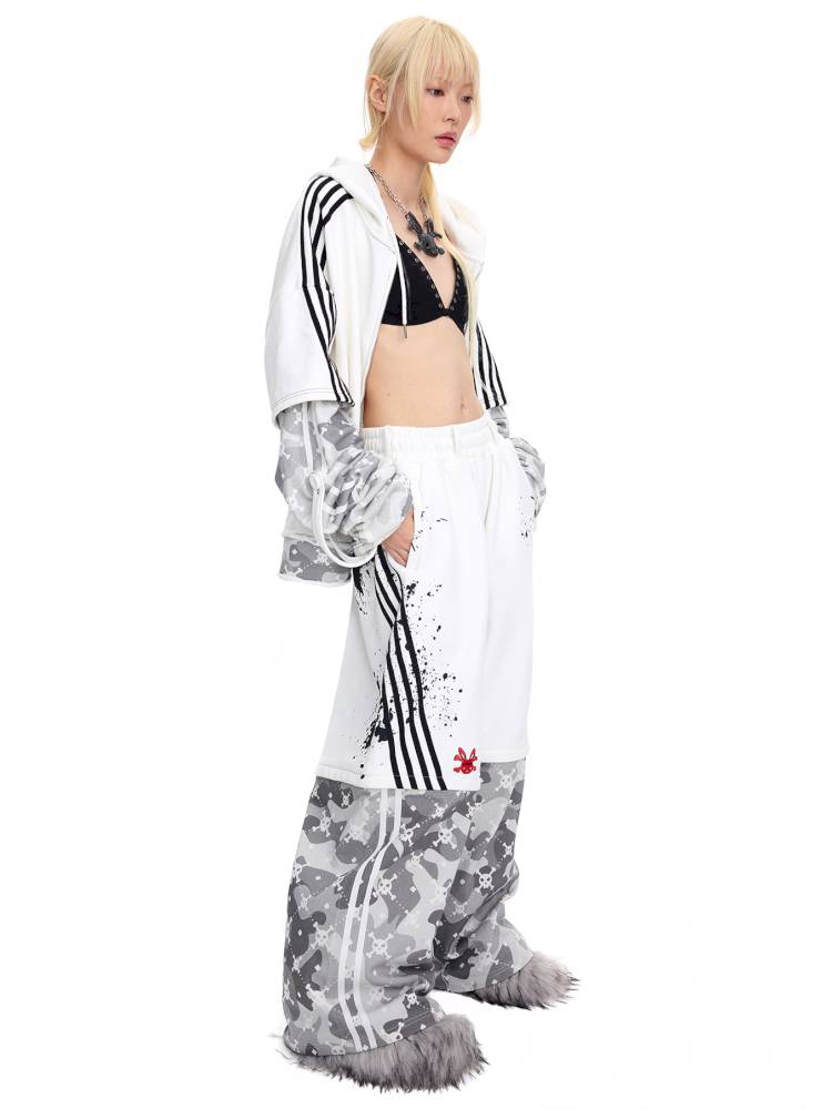 Faux Two-Piece Skull Print Sweatpants【s0000014420】