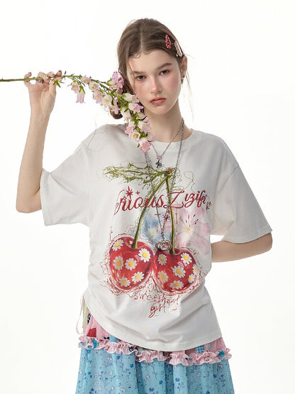 Daisy Cherry Vintage T Shirt【s0000017264】