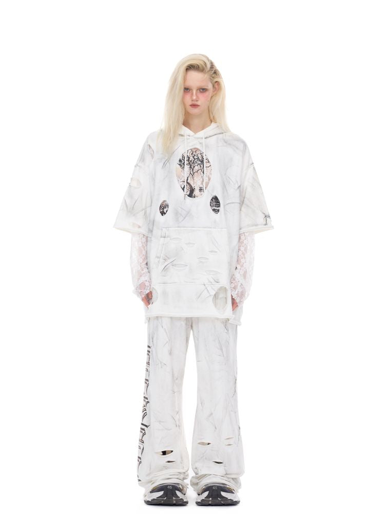 Irregular Hole Rock Punk Loose Pants【s0000012986】