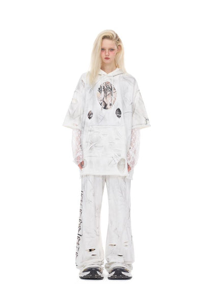 Irregular Hole Rock Punk Loose Pants【s0000012986】