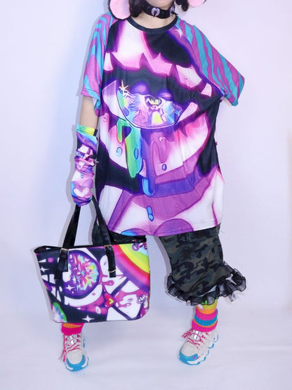 Neon Eye Y2K Shoulder Tote Bag【s0000013731】
