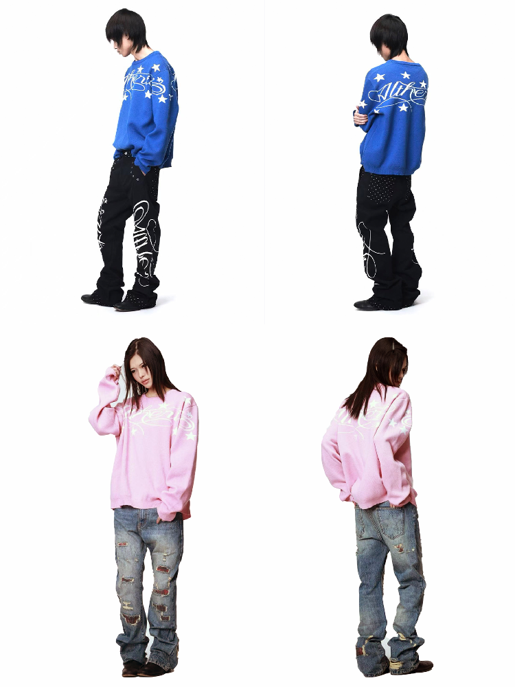 Jacquard Merino Wool Sweater【s0000018232】