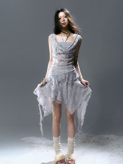 Hollow Swing Neck Sleeveless Blouse【s0000012644】