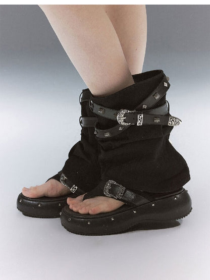 Decadent Punk Stud Platform Slipper【s0000017049】
