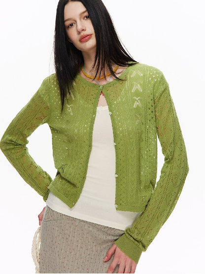 Openwork Cherry Blossom Cardigan【s0000015877】