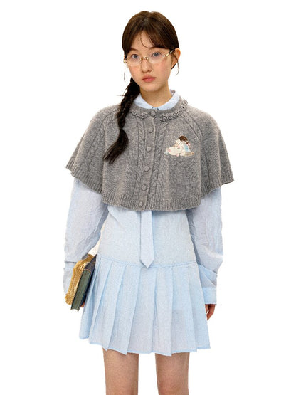 Horse Patch Embroidered Cape Top【s0000016124】