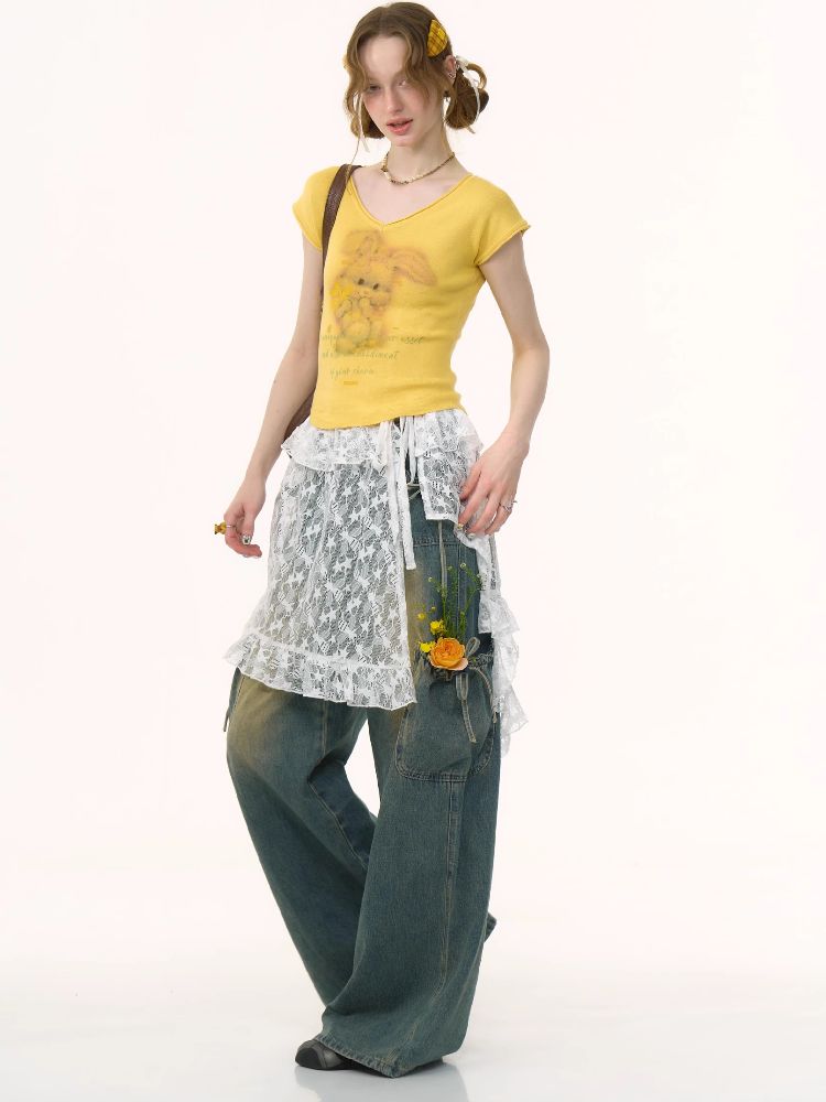 Lace Irregular Hem One Piece【s0000012227】