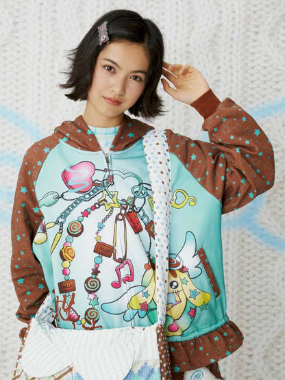 Printed Mint Chocolate Casual Sweatshirt【s0000014851】