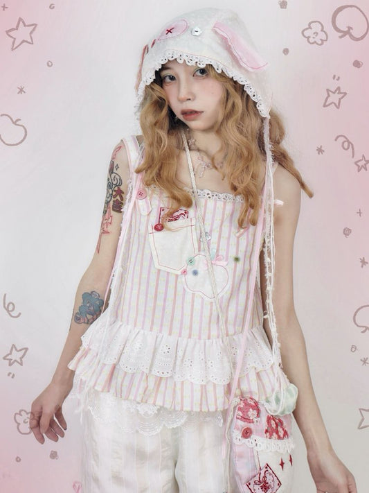 Peplum Lace Camisole Tank【s0000012364】