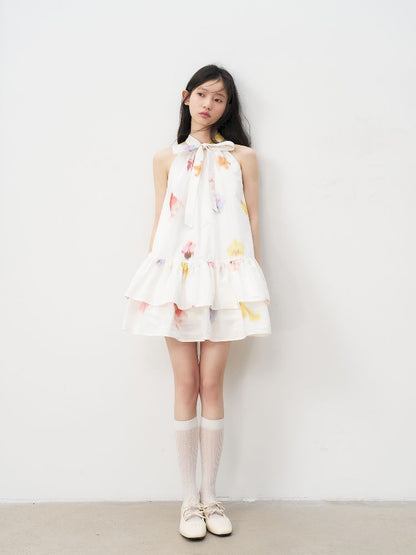 Bow Tie Hanging Neck Dress【s0000011956】