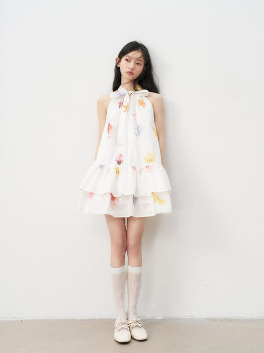 Bow Tie Hanging Neck Dress【s0000011956】