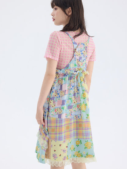 Floral Patchwork Star Lace Dress【s0000017699】