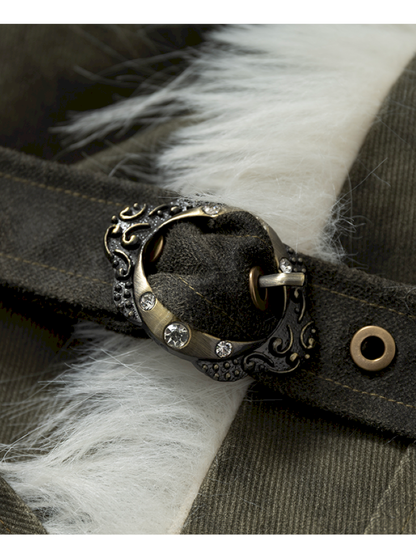 Modern Knight Fur Long Trench Coat【s0000014924】