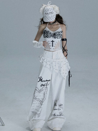 Cross Gothic Lace Patchwork Vest【s0000016718】