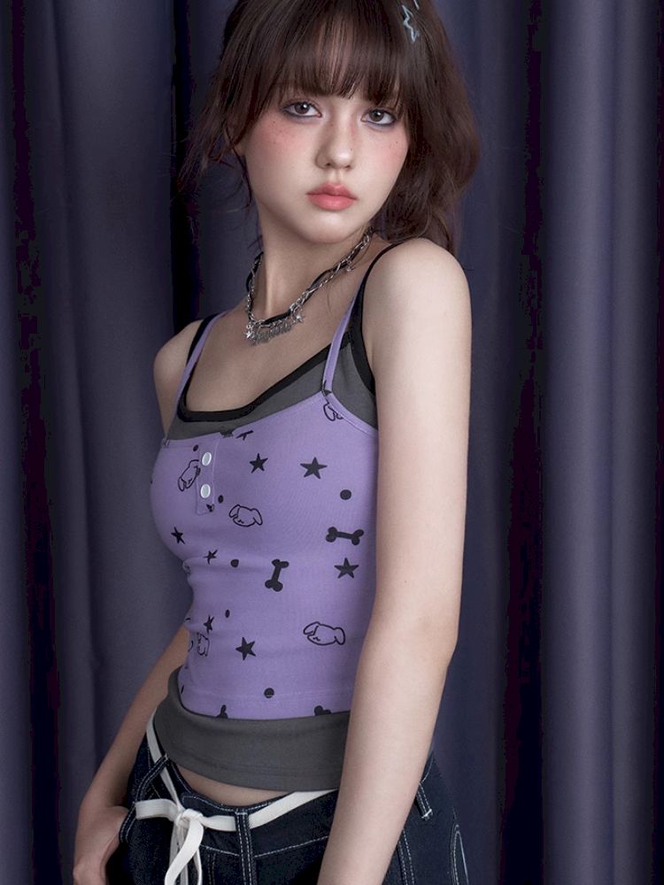 Printed Cami Tank Top【s0000012077】