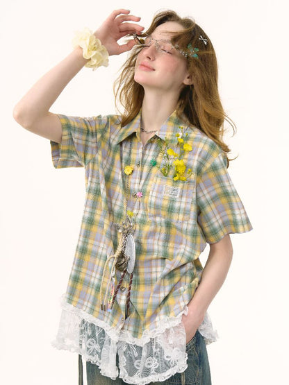 Plaid Short Sleeve Shirt【s0000012232】