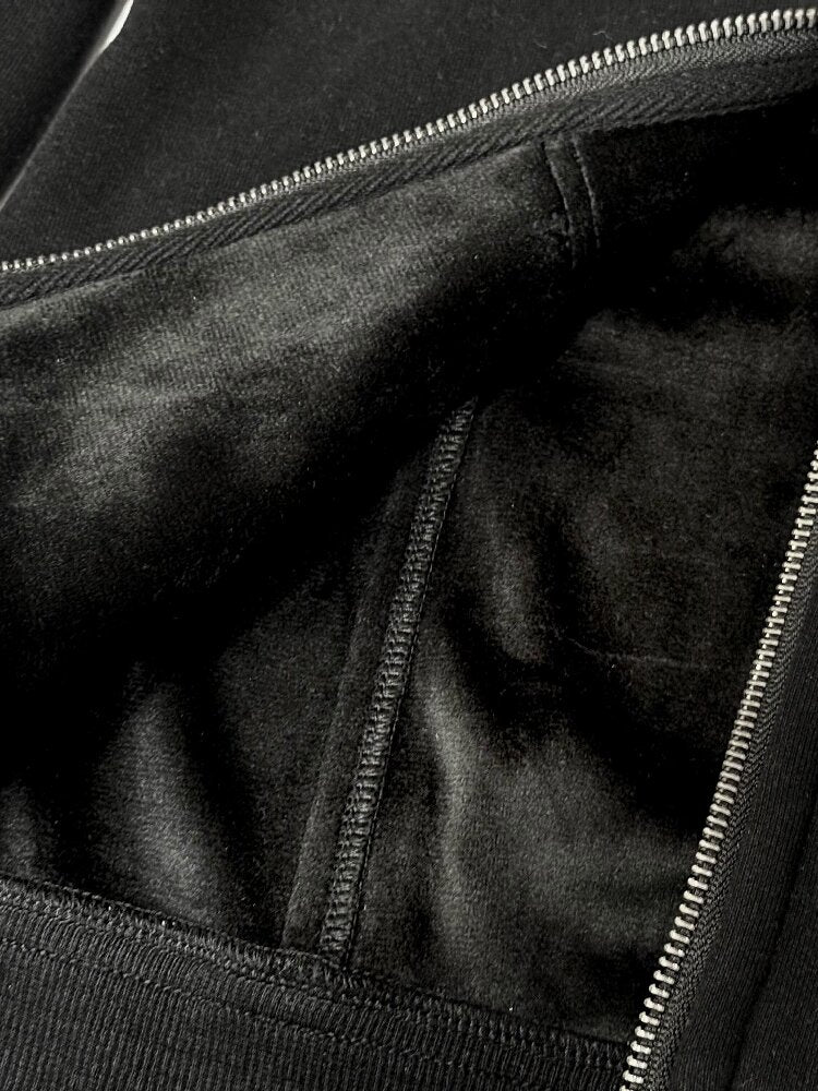 Glossy Black Fleece Hooded Fur Sweatshirt【s0000019103】