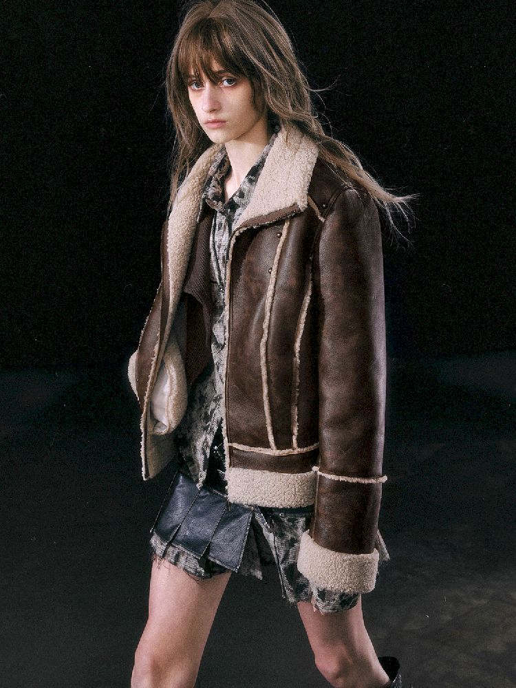 BROWN SHAKER FUR COAT [S0000010764]