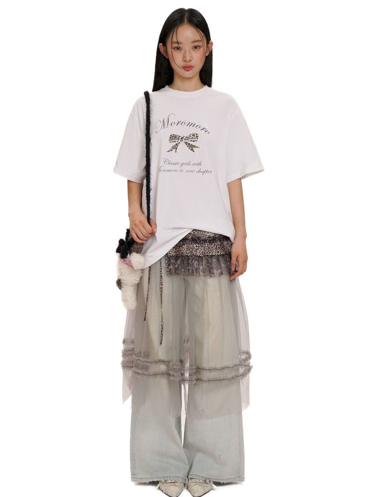 Spray horsey loose denim pants【s0000013442】