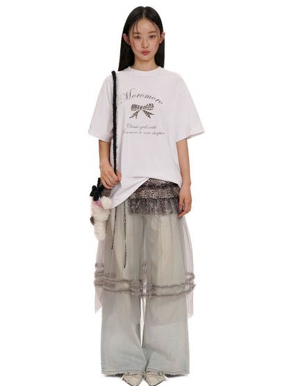 Spray horsey loose denim pants【s0000013442】