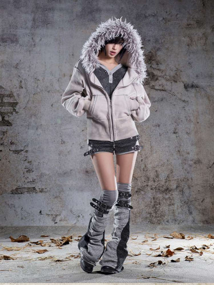 Faux Two-Piece Leggings Low-Rise Shorts【s0000014485】