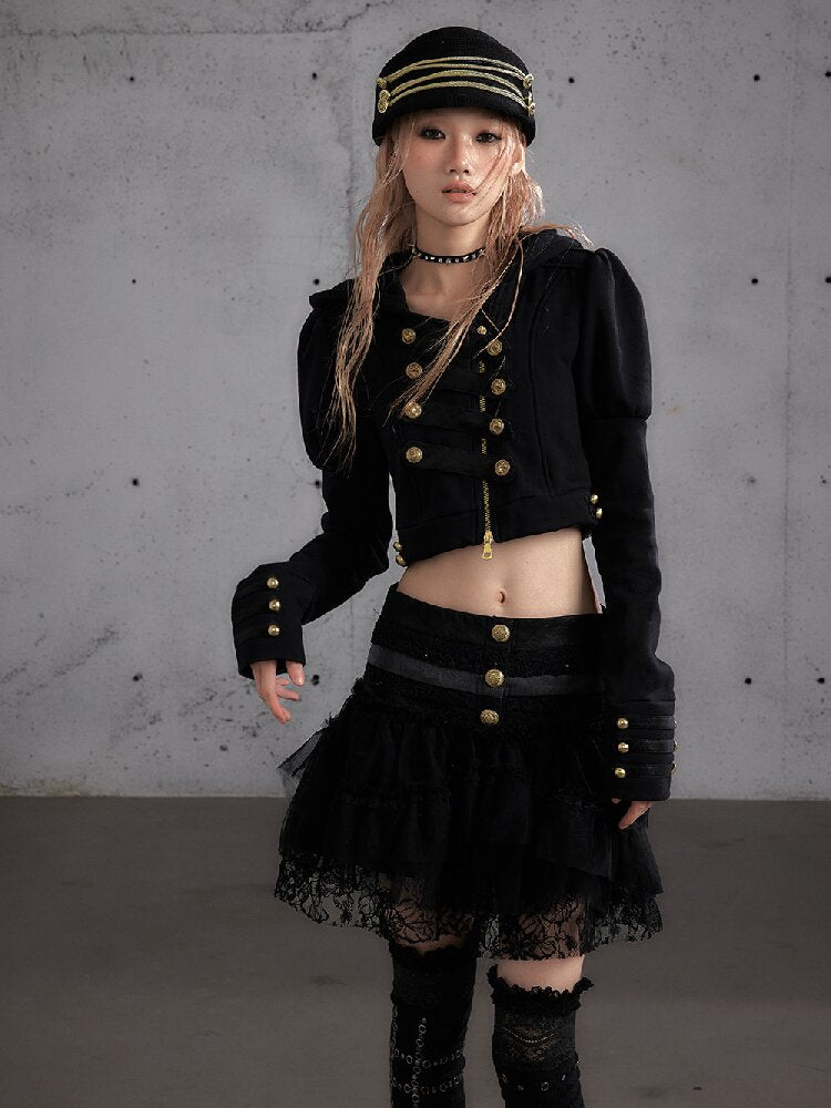 Hooded Fleece Napoleon Jacket【s0000019155】