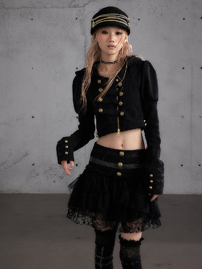 Hooded Fleece Napoleon Jacket【s0000019155】