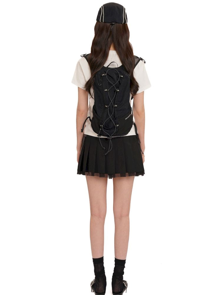 Hem Layered Mesh Pleated Skirt【s0000013431】