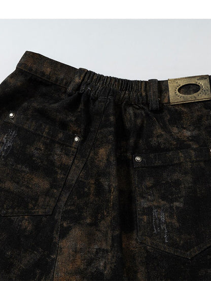 Washed Ripped Denim Harem Pants【s0000015549】