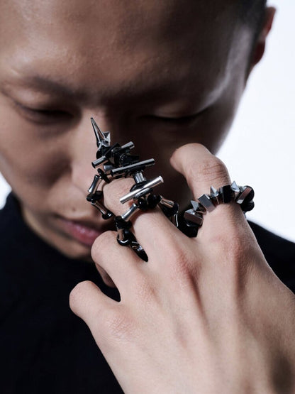 Handmade Beaded Bio Punk Open Ring【s0000018836】