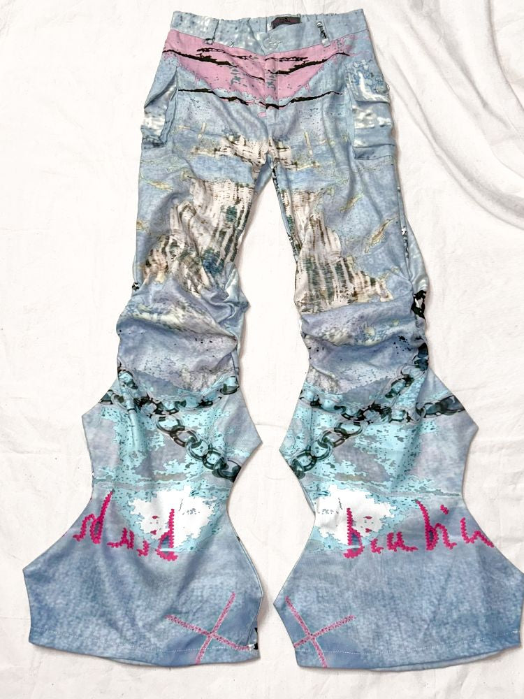 Graffiti Pleated Hottie Low Rise Pants【s0000011946】