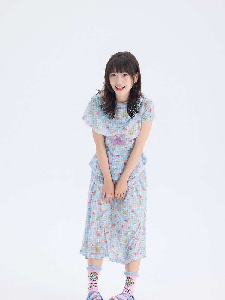 Bunny Lace Asymmetrical Skirt Set【s0000017690】