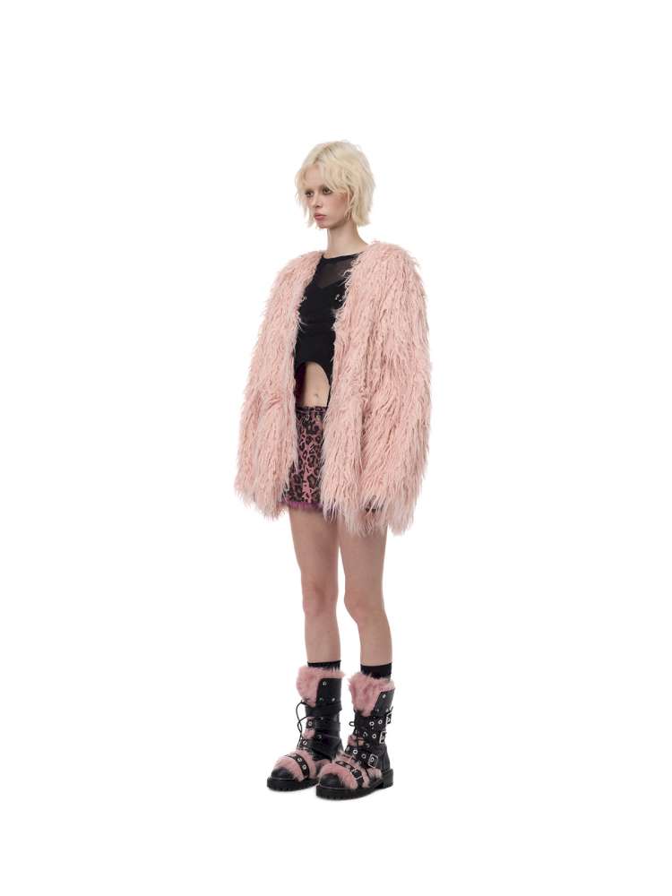 Pink Blue Sheep Fur Gal Jacket【s0000015133】