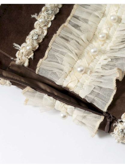 Lace Suede Fringe A-line Skirt【s0000014649】