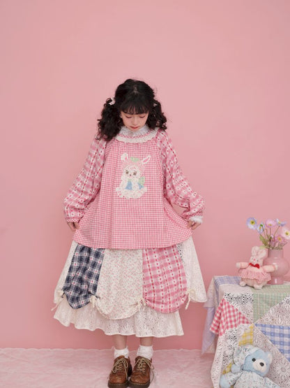 Strawberry Bunny Balloon Sleeve Shirt【s0000012017】