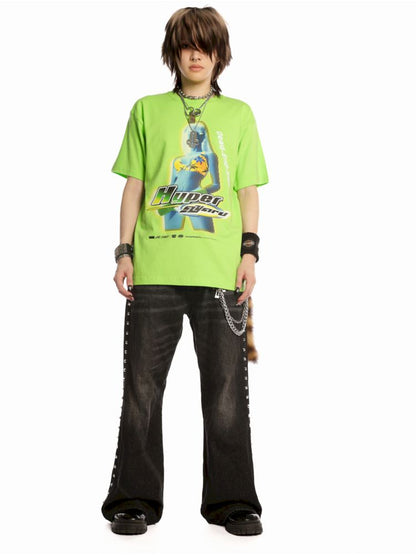 Hip-hop trend loose hundred T-shirt【s0000013602】