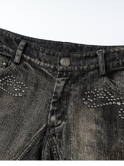 Rhinestone Three-Quarter Jeans【s0000017983】