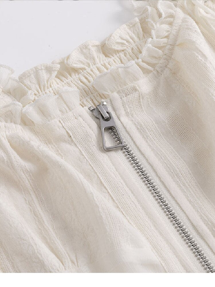 Textured Distressed Chiffon Top【s0000017492】