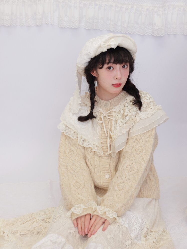 Handmade Lace Twist Knit Sweater【s0000016502】