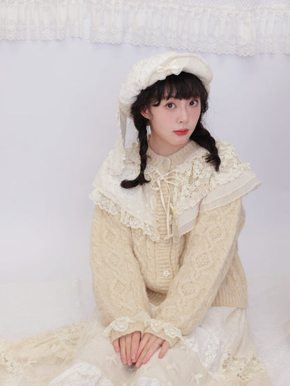 Handmade Lace Twist Knit Sweater【s0000016502】