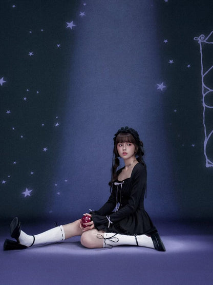 Black Purple Slim Cake Dress【s0000015473】