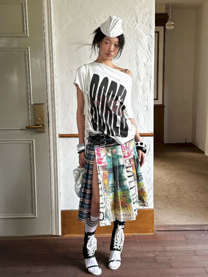 Plaid Half Pleated Skirt【s0000012413】