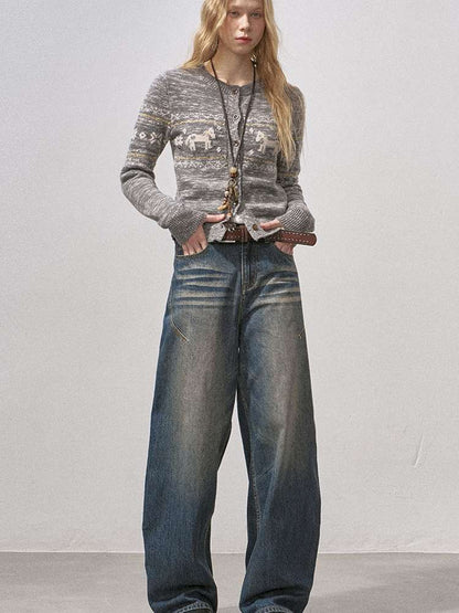 Cat Whisker Wide Leg Vintage Jeans【s0000015216】
