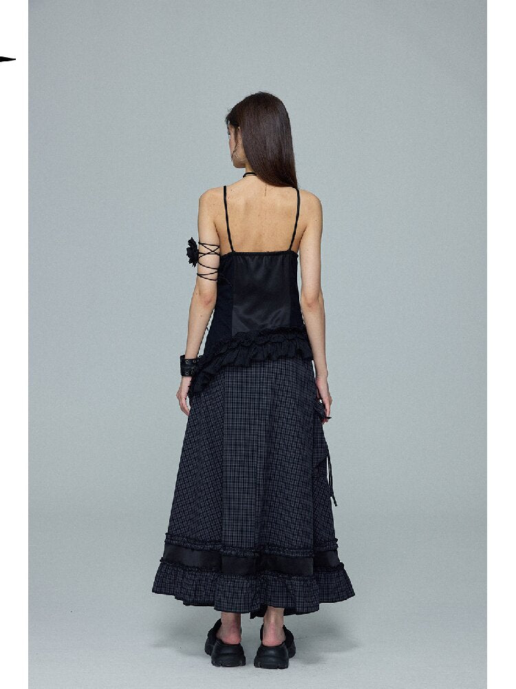 Plaid Patchwork Star Print Dress【s0000016686】