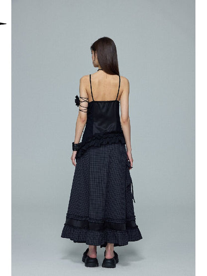 Plaid Patchwork Star Print Dress【s0000016686】