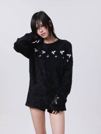 Mohair Pentagram Patchwork Sweater【s0000018186】