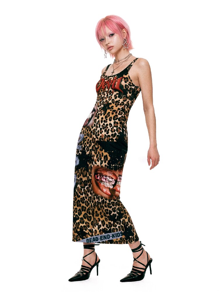 Leopard Print Slimming Tank Dress【s0000017404】