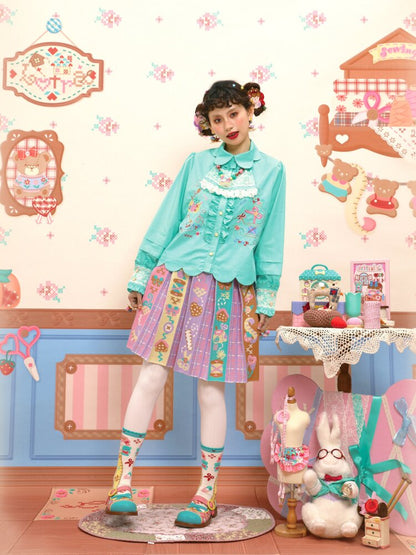 Pink Purple Plaid Pleated Skirt【s0000015584】