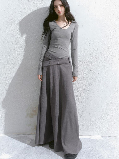 Intellectual Low Round Neck Slim Dress【s0000012137】