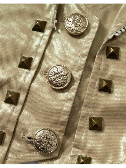 Rock Punk Large Lapel Leather Jacket【s0000015937】